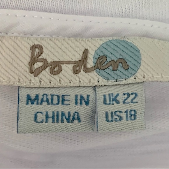 BODEN 100% Cotton White Knit Dress Tunic Beach Swim Cover Up Tassel Tie Size 18 - Picture 2 of 15